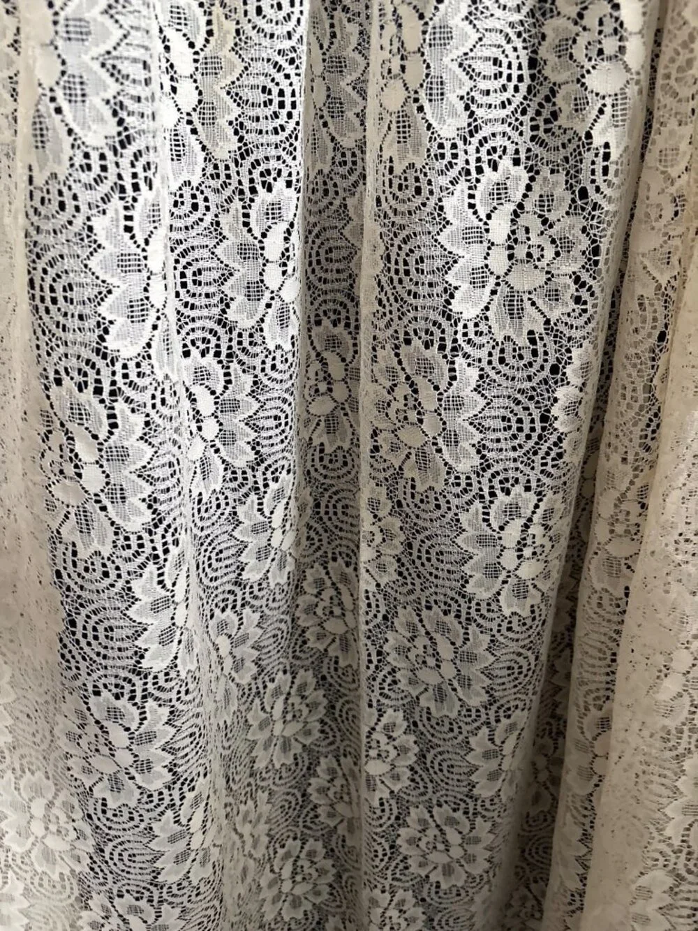 Cream Lace Curtain Panels Ruffles 66